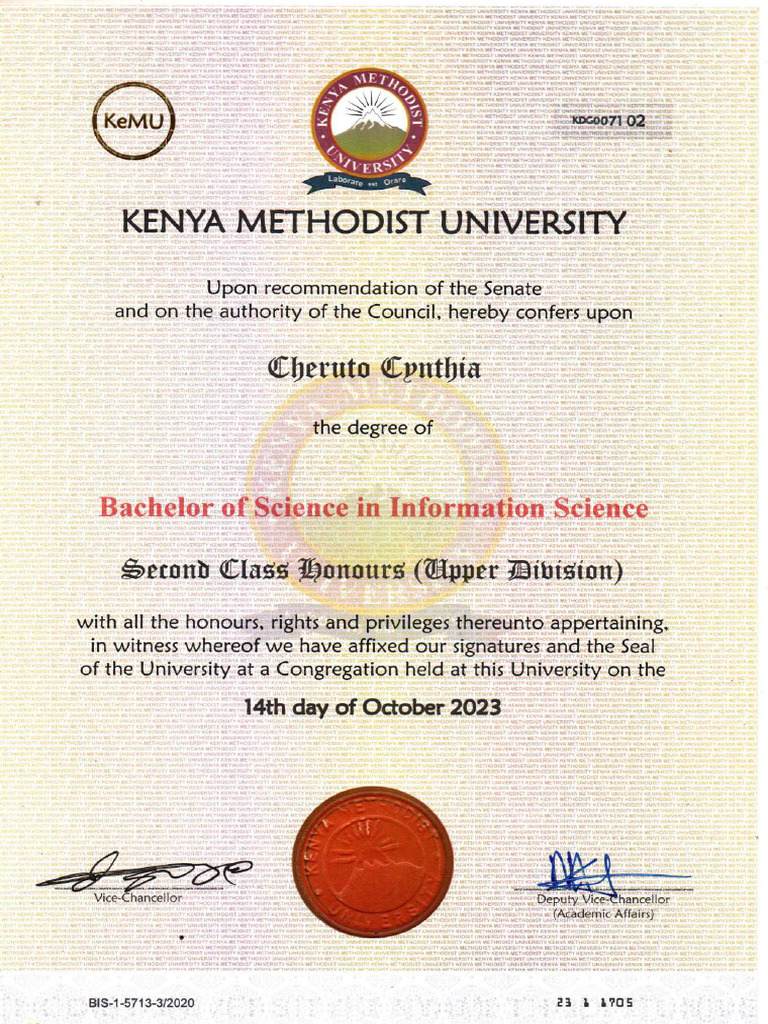 KMU Cert and Transcript Cheruto - Removed - Compressed | PDF