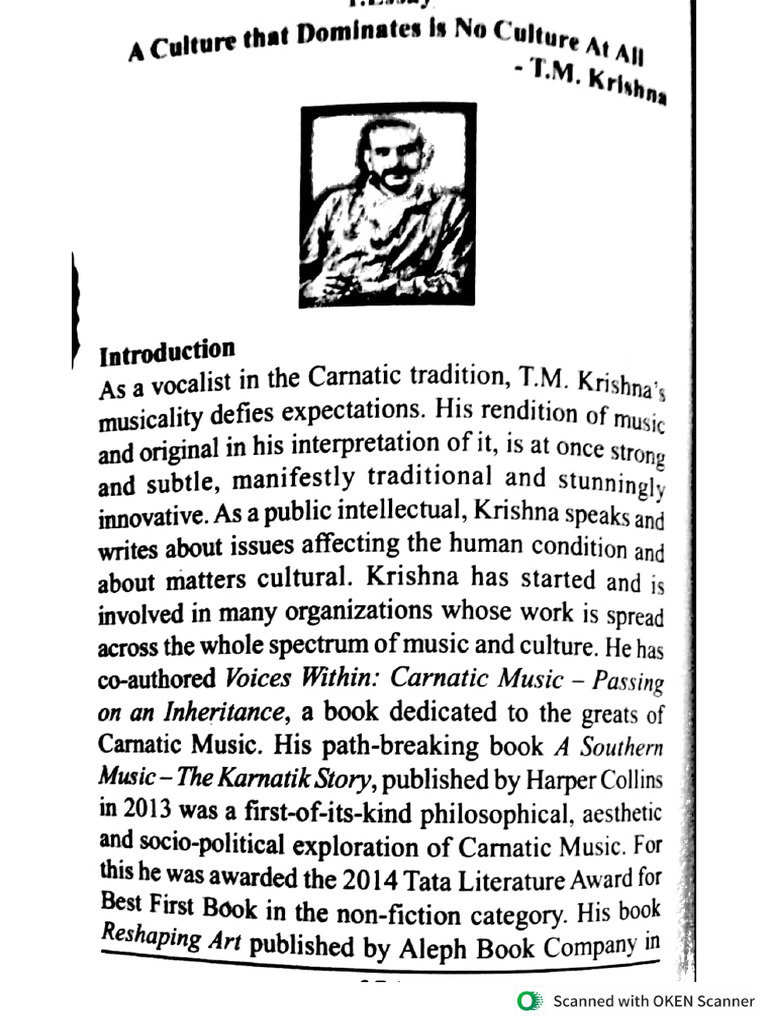 T M Krishna | PDF