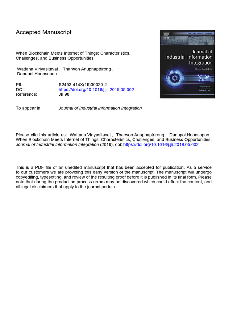 Blockchain & IOT | PDF