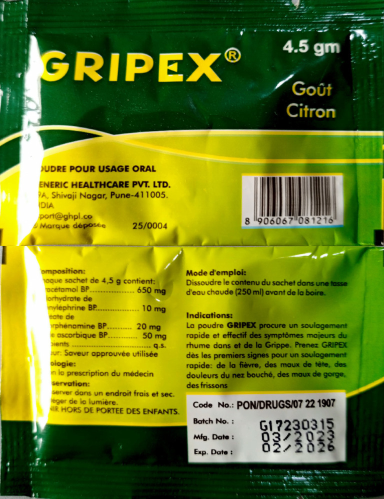 Gripex : Posologie et Utilisation | PDF