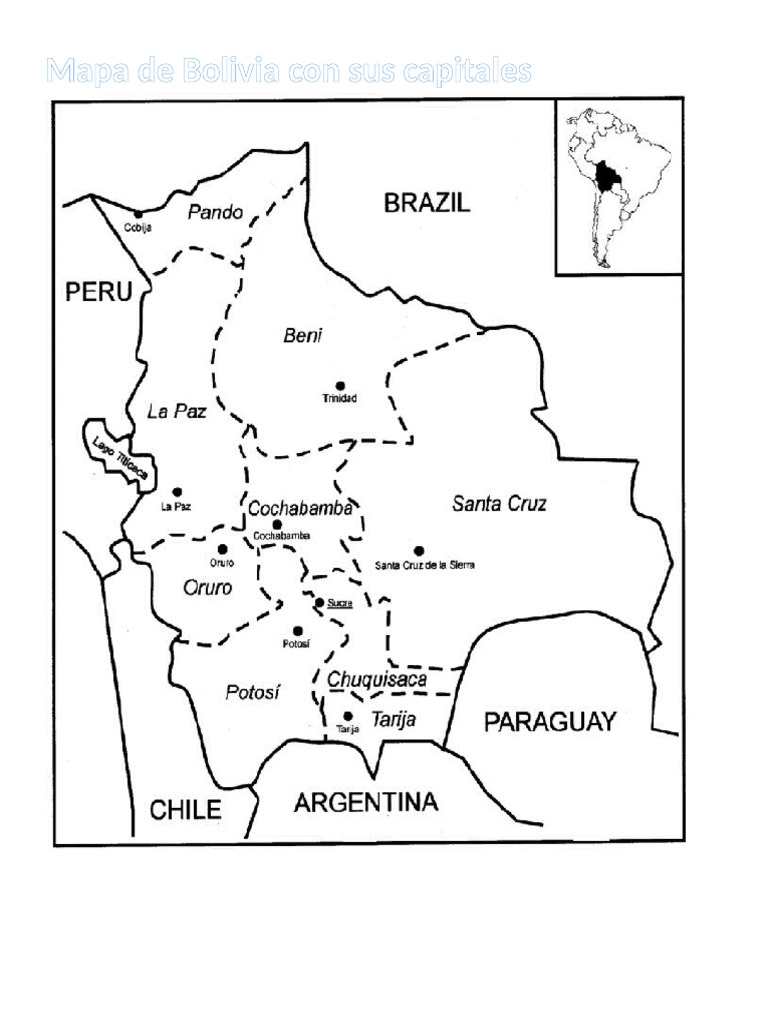 Mapa de Bolivia Con Sus Capitales | PDF