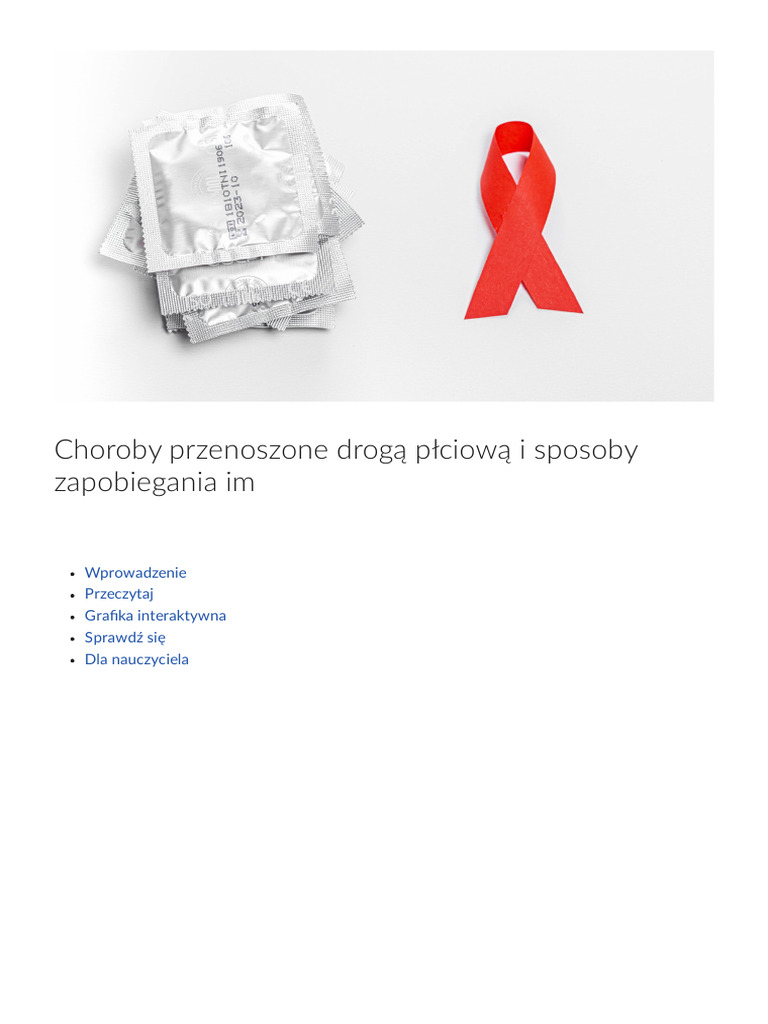 Choroby Przenoszone Droga Plciowa I Sposoby Zapobiegania Im | PDF