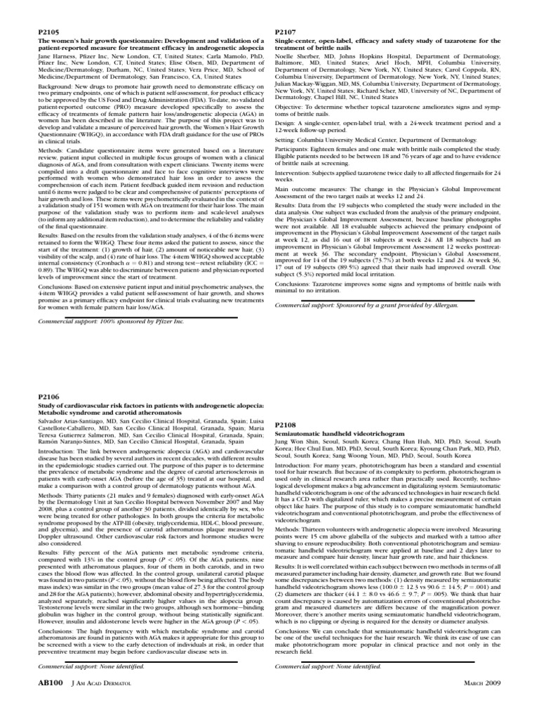 thewomenshairgrowthquestionnairedevelopmentandvalidation2009 PDF