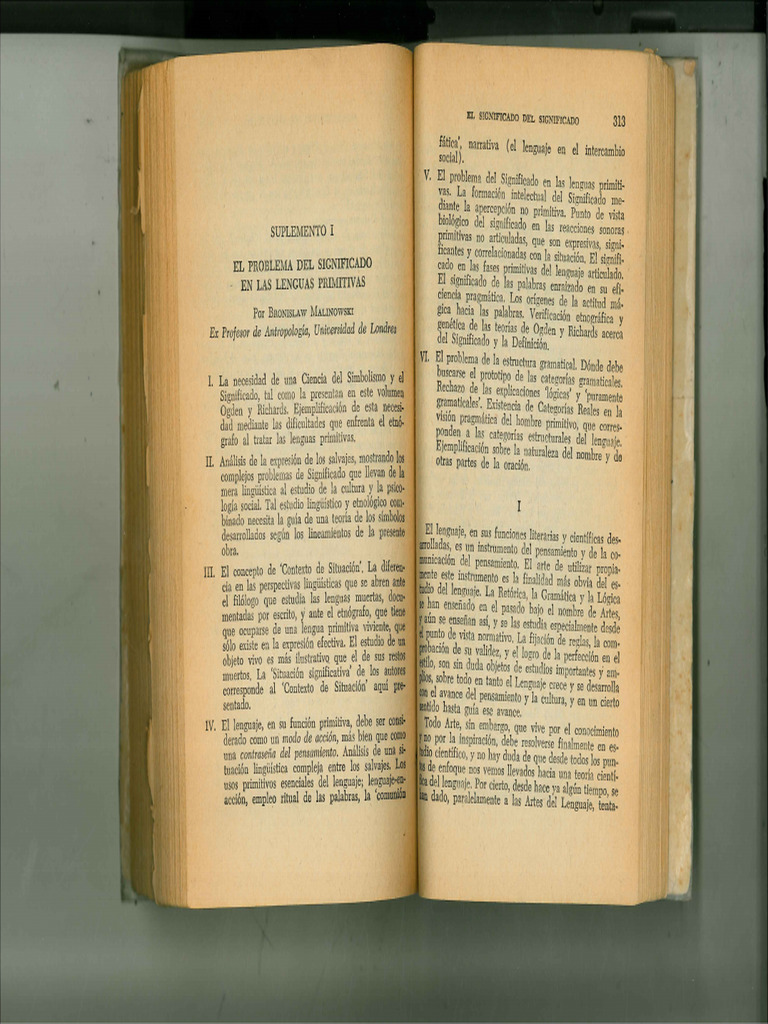 MALINOWSKY El Significado Del Significado | PDF