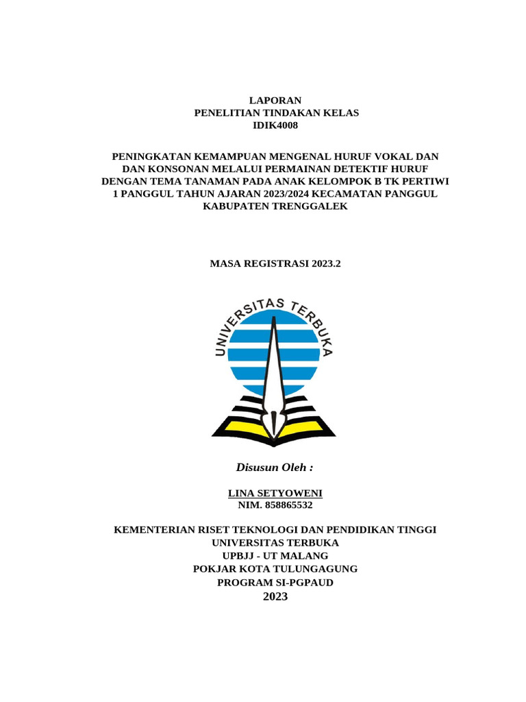 Laporan PTK Lina Setyoweni 858865532 | PDF