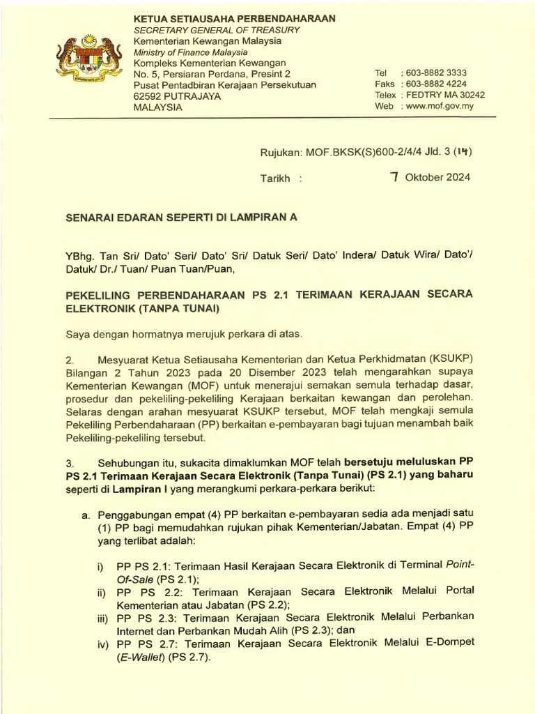 Surat Edaran PP PS 2.1 (071024) | PDF