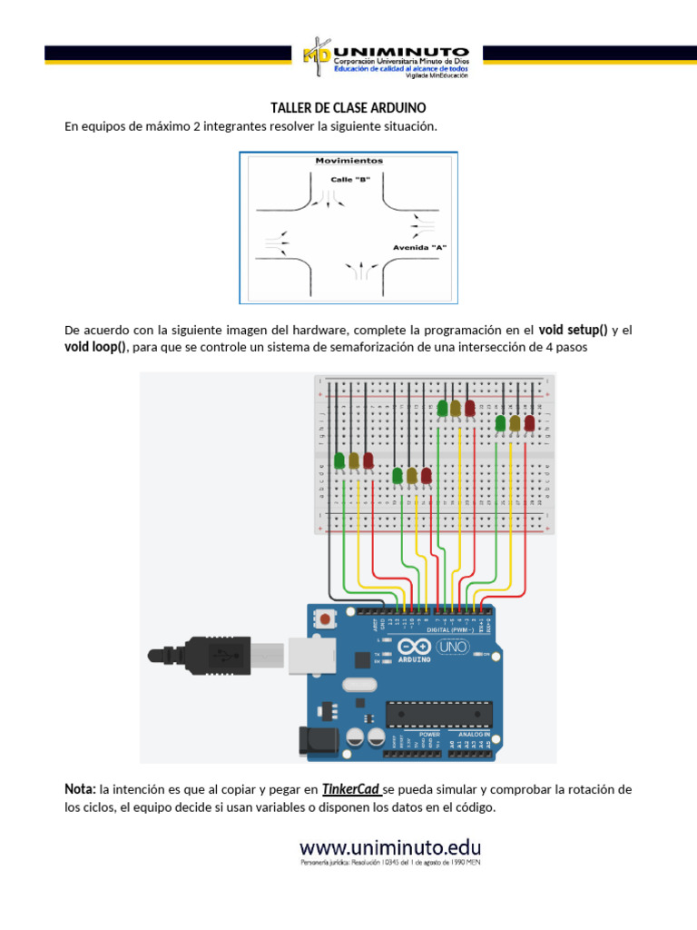 Taller Semáforo Arduino | PDF | Métodos y materiales de enseñanza ...