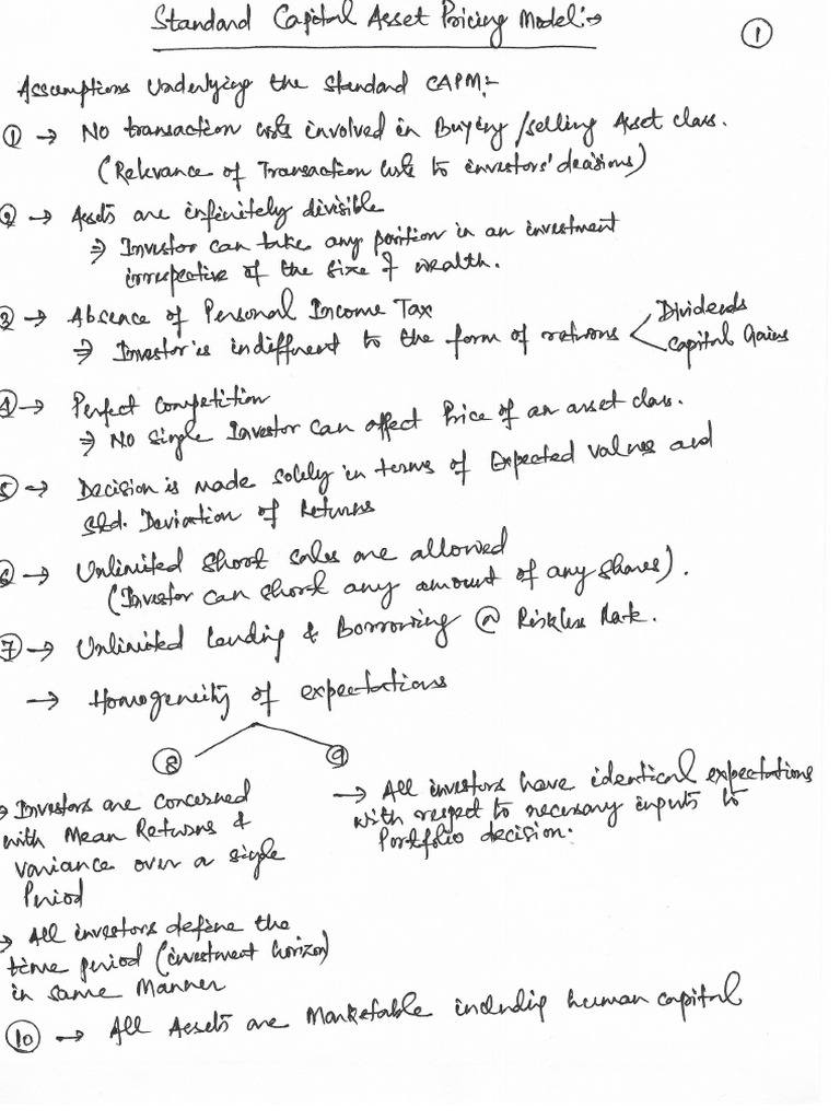 Session 9B - SML and Standard CAPM | PDF
