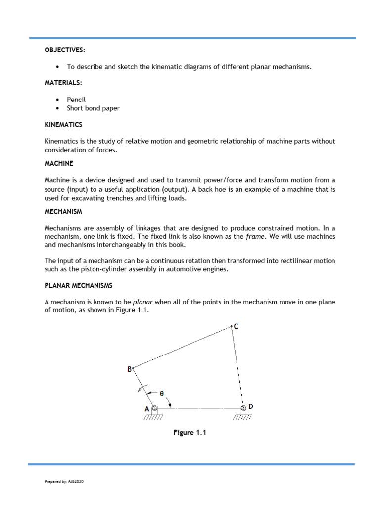 Laboratory Activity 3 Kinematic Diagrams | PDF