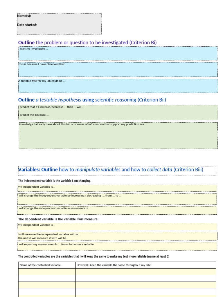 1.1.00 Criterion B and Criterion C Graphic Organiser | PDF
