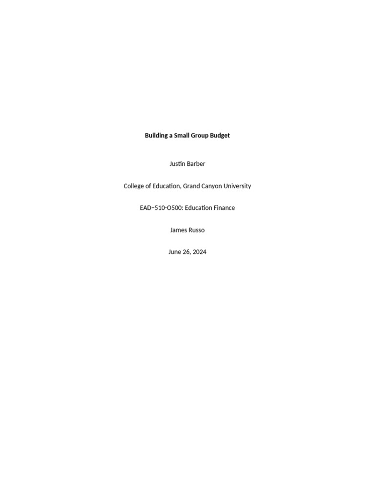 Building a small group budget pdf