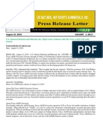 USREM Press Release 08-12-2010 - U.S. Natural Nutrients and Minerals, Inc. Signs Letter of Intent With The Texas A&M University