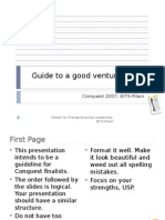 Guide to a Good Venture Pitch 27832