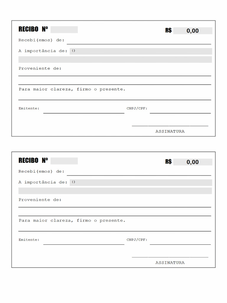 Modelo Recibo Comum | PDF