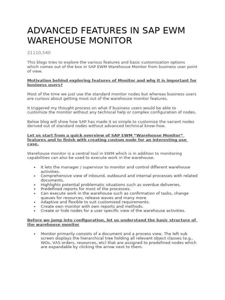 Warehouse Advanced Features | PDF | Computers | Technology & Engineering