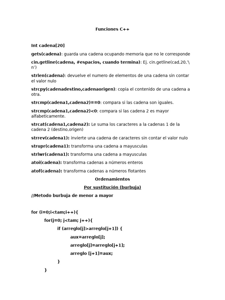 Funciones C++ | PDF