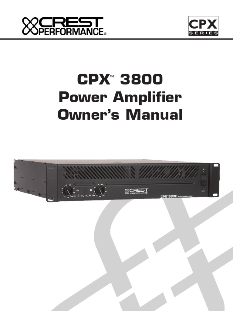 Manuale Crest Audio CPX 3800 (36 pagine