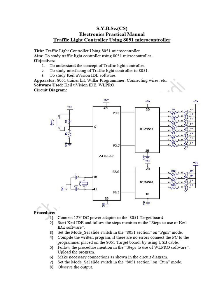 Traffic Light Control with 8051 Microcontroller | PDF | Teaching ...