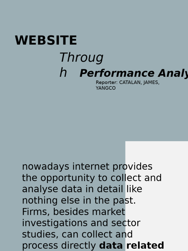 Website Through Performance Analysis | PDF
