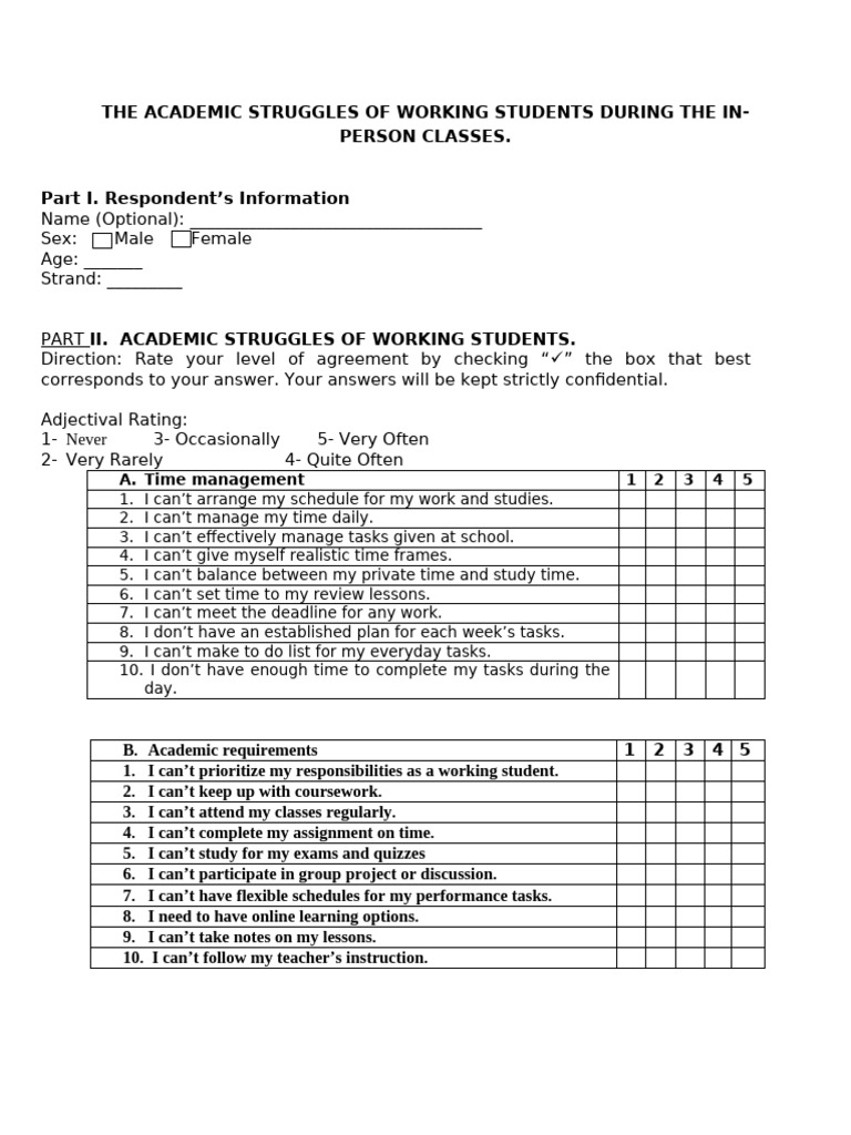Questionnaire in 3is | PDF