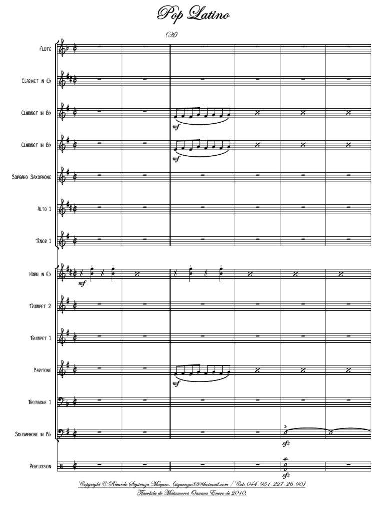 POP LATINO - Partitura y partes | PDF