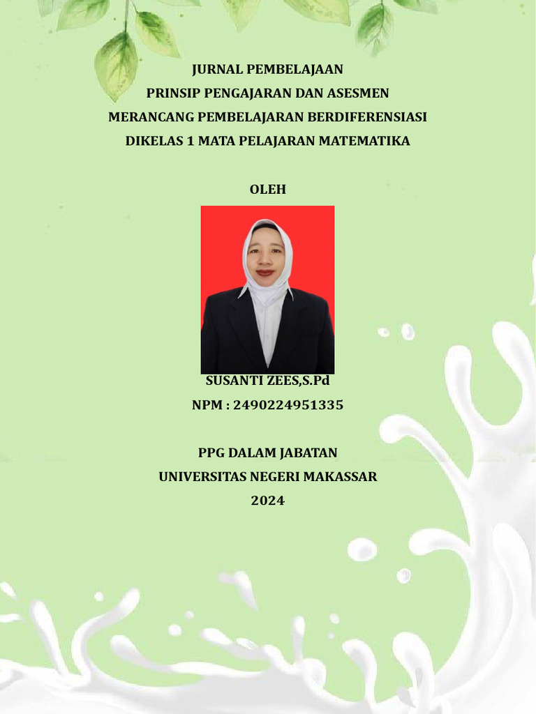 Jurnal pembelajaran berdiferensiasi modul 1 pdf