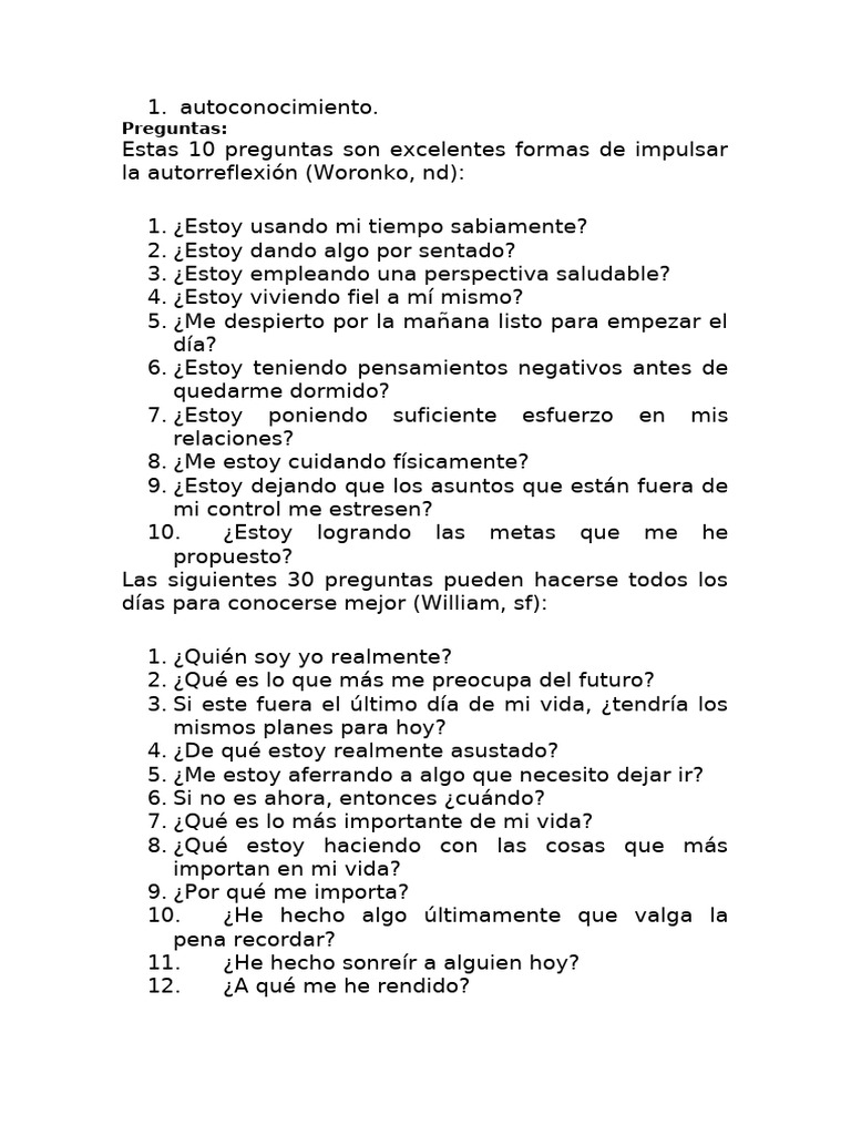 Autoconocimiento Pdf