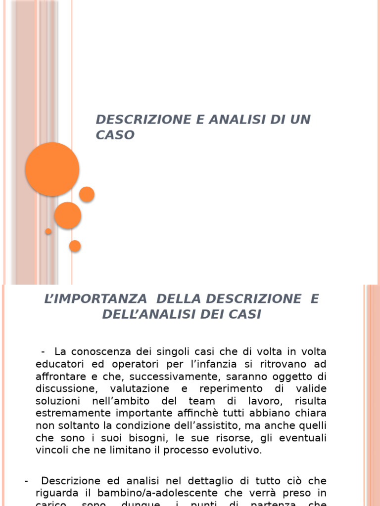 Descrizione e Analisi Di Un Caso | PDF