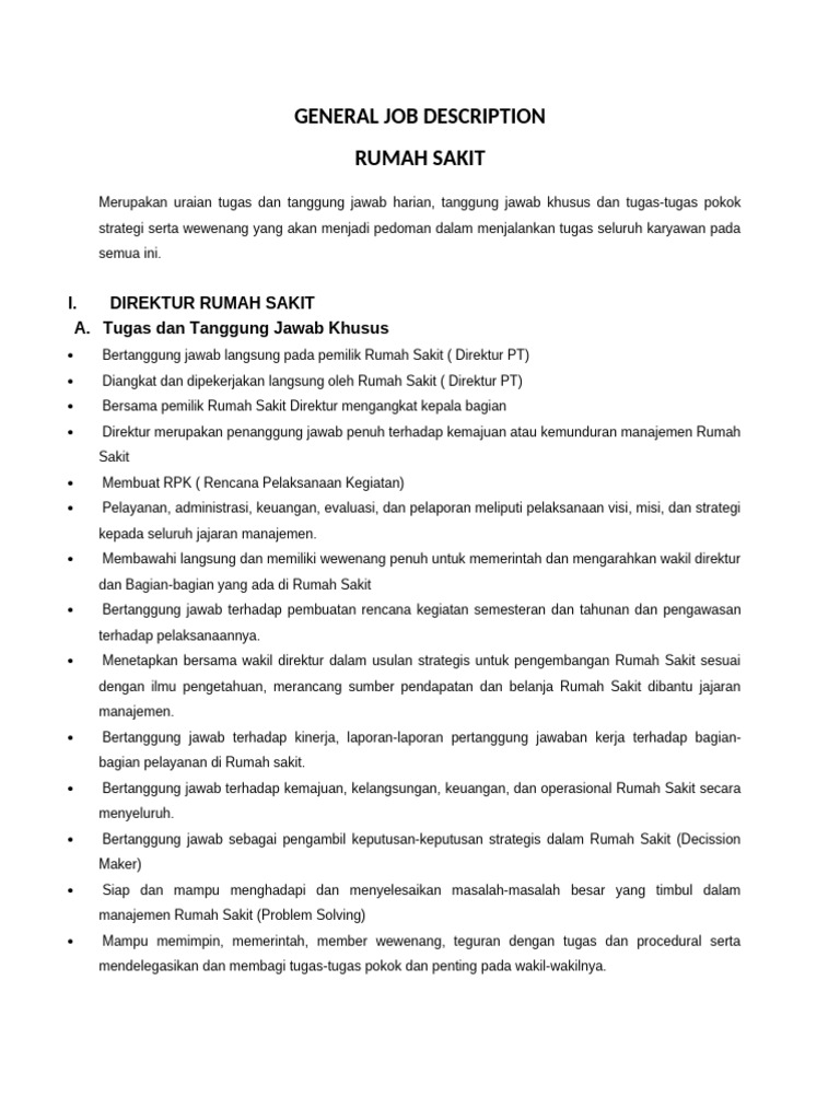 General Job Description | PDF