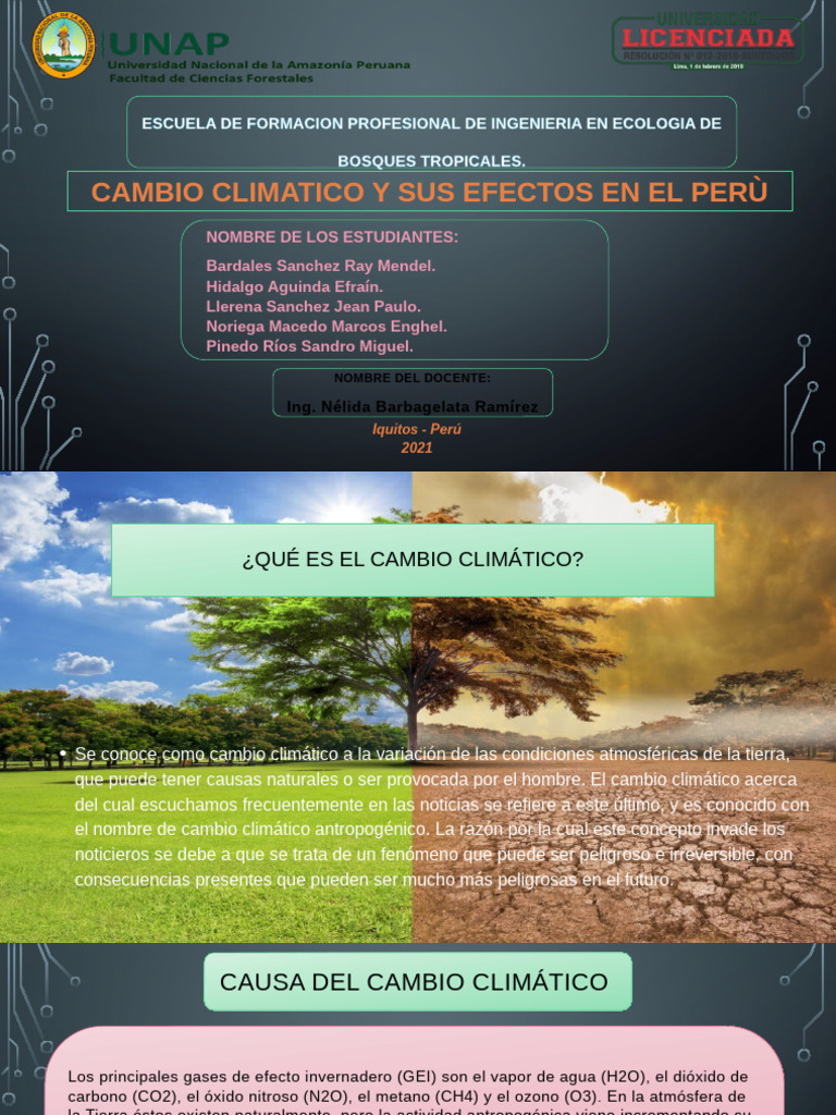 Cambio Climatico y Sus Efectos en El Peru | PDF