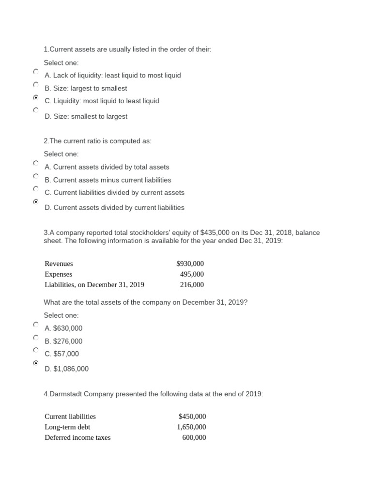 Chapter 4 - Quiz 4 (Solutions) | PDF