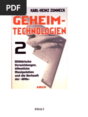 Zunneck Geheimtechnologien 2 Militarische Verwicklungen Offentliche Manipulation Und Die Herkunft Des Ufos 2001