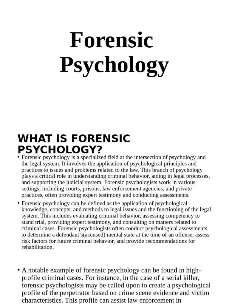 Forensic Psychology | PDF