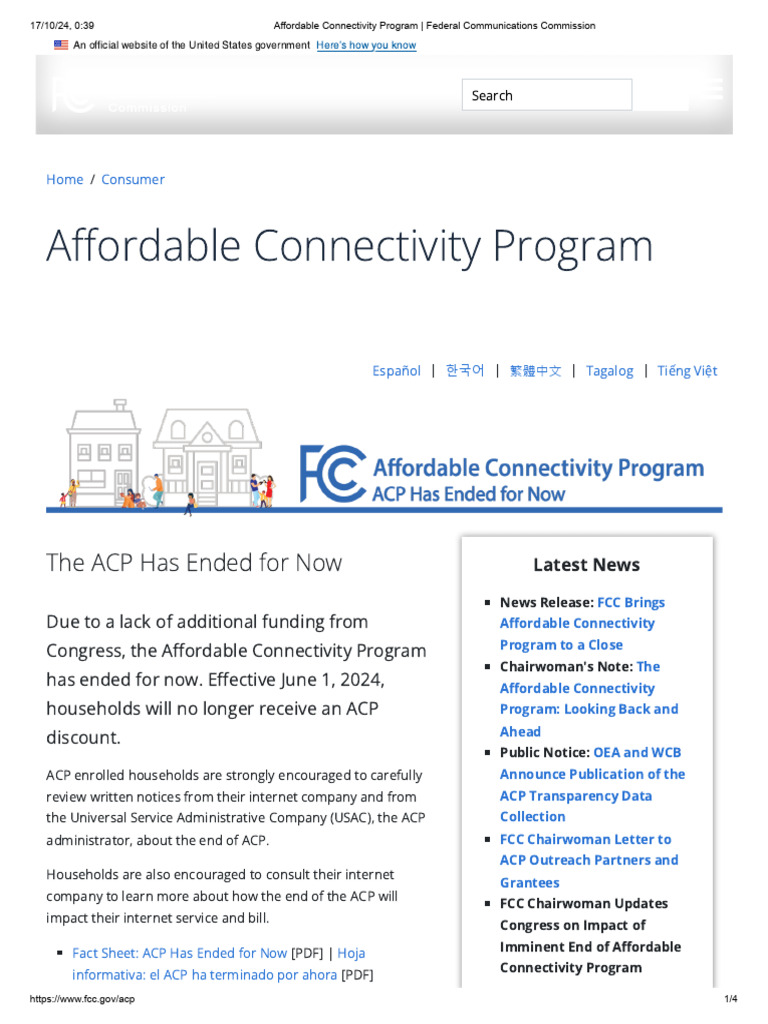 Affordable Connectivity Program - Federal Communications Commission | PDF