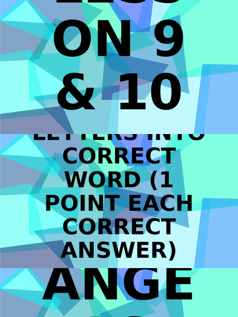 Lesson 9 & 10 | PDF