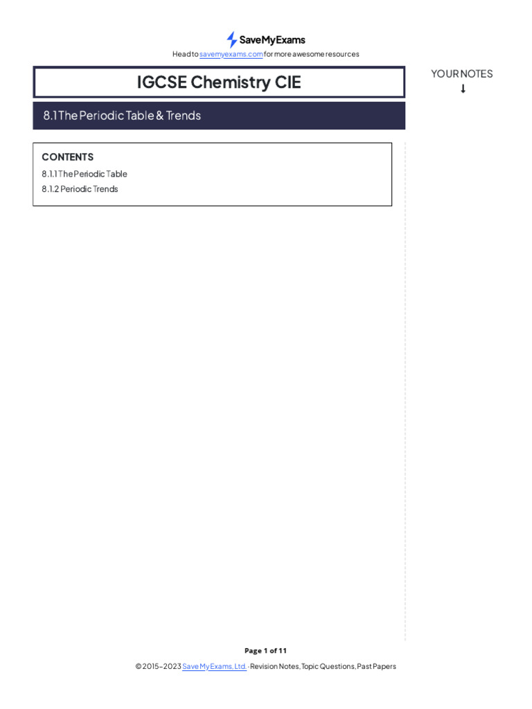 Periodic Table & Trends | PDF