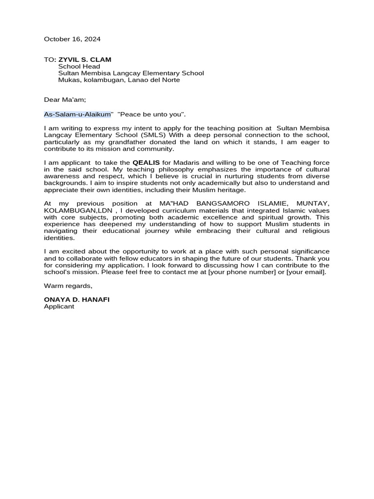 Letter of Intent | PDF