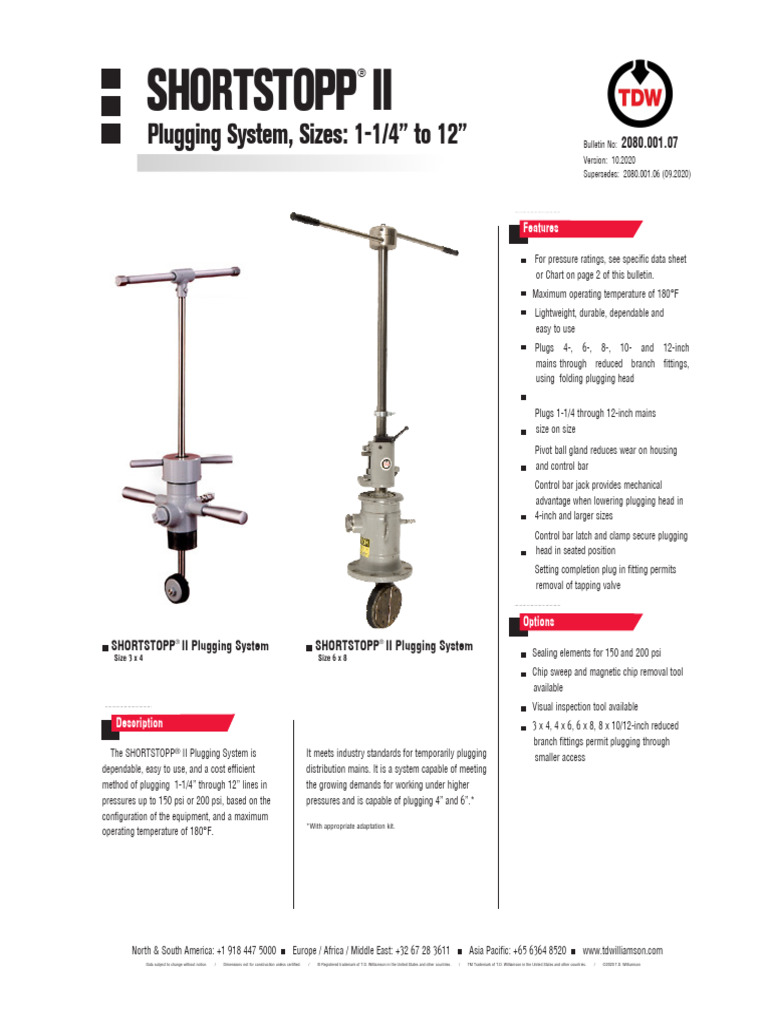 2080.001.07 Shortstopp II Plugging System - Oct2020 | PDF