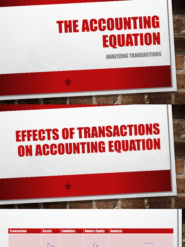 The Accounting Equation Analyzing Transactions Pdf