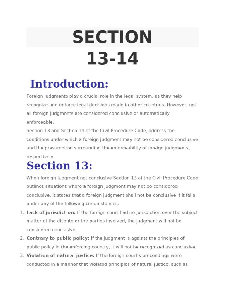 Section 13-14 CPC | PDF