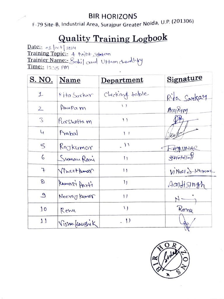Quality Training 1-Oct-24 | PDF