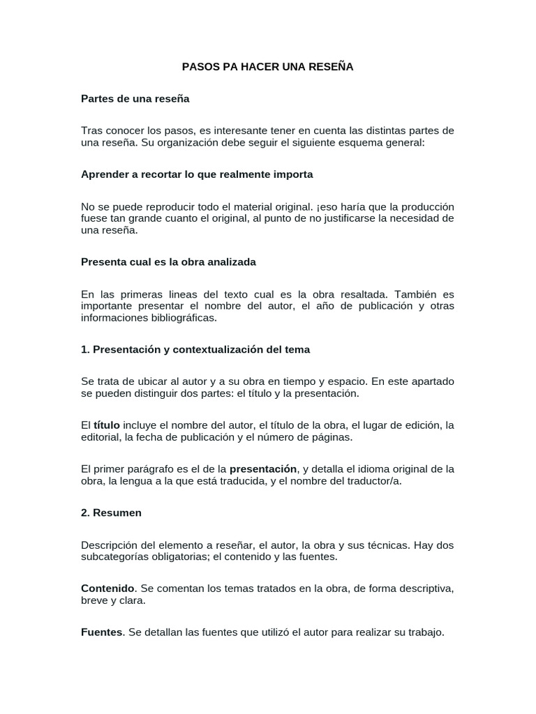 Guía Completa para Hacer Reseñas | PDF