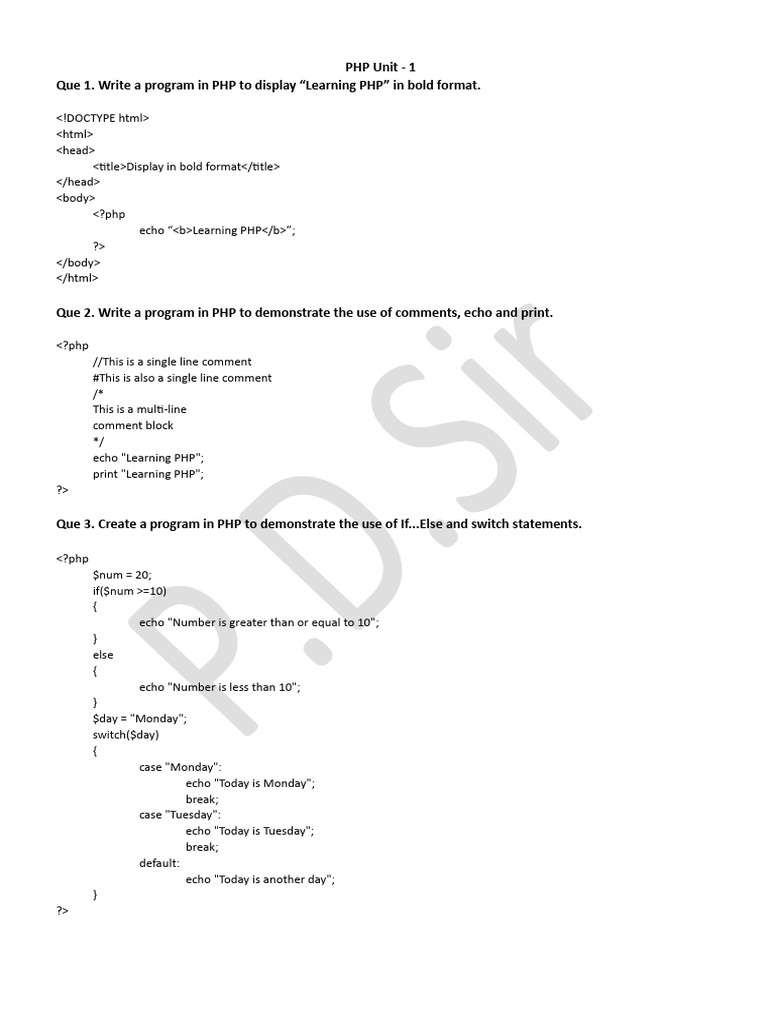 PHP | PDF