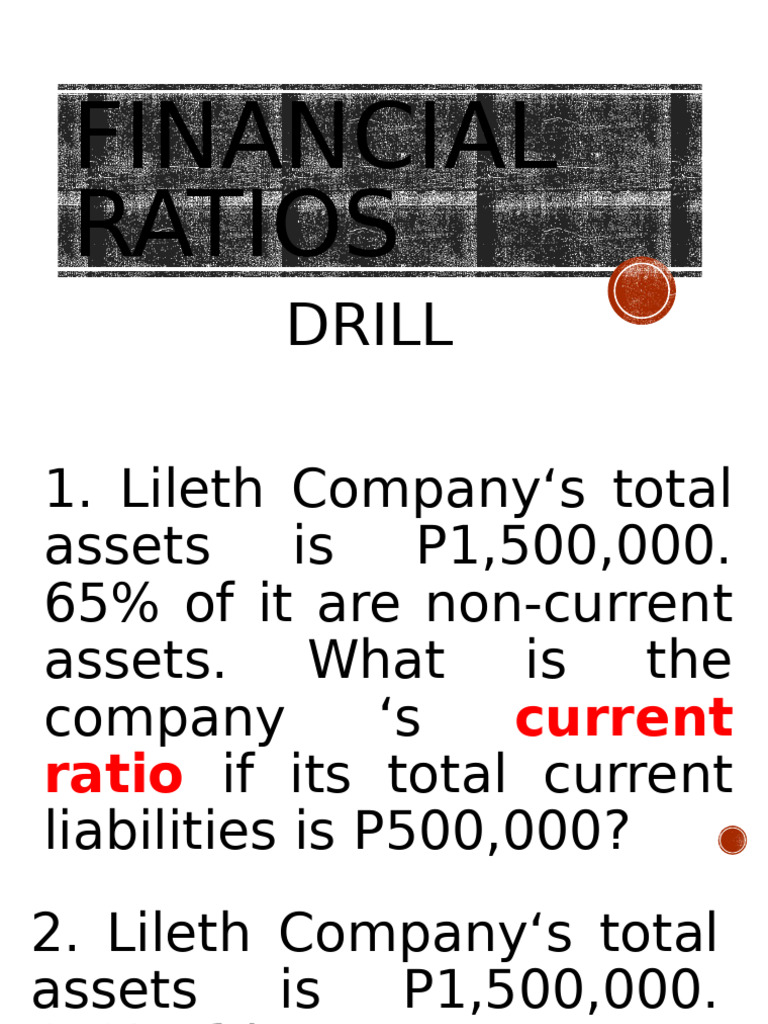 Financial Ratios Drill | PDF | Finance & Money Management