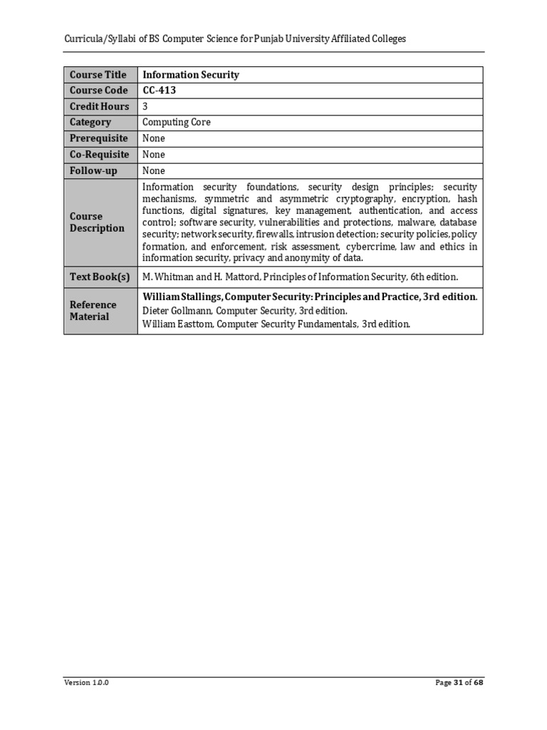 CC-413 Information Security | PDF