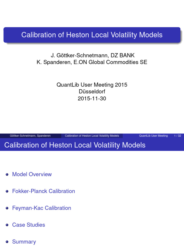 Calibration Of Heston Local Volatility Models Pdf