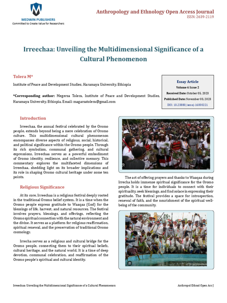 Irreechaa Unveiling The Multidimensional Significance of A Cultural ...