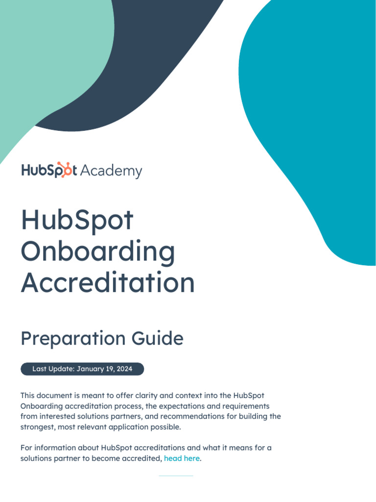Hubspot onboarding accreditation prep guide pdf