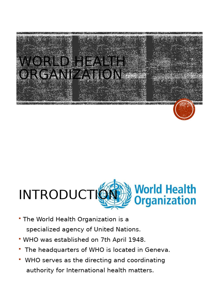 World Health Organization | PDF
