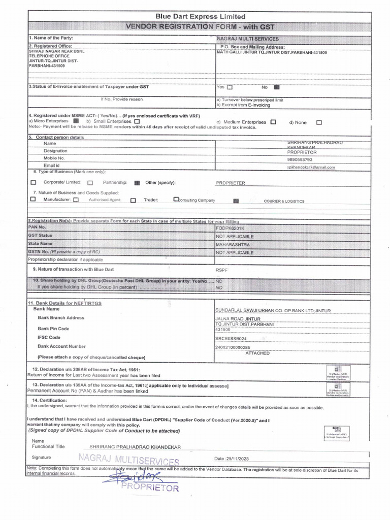VRF Registration Form26112023 | PDF